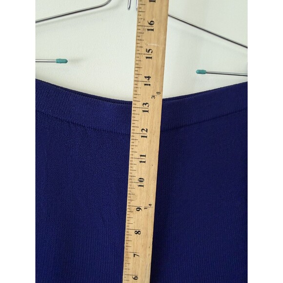 St.John Collection Pants Womens 14 Blue Santana Knit Straight Pull On Dress Pant - Picture 8 of 12